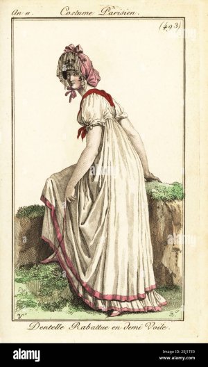 femme-en-robe-blanche-avec-bordure-rose-cirlet-fichu-bonnet-en-dentelle-avec-demi-voile-1803-d...jpg