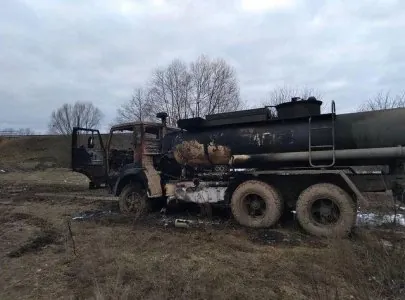 A destroyed Russian Army convoy all vehicles were hit and burned after By Ukrainian Army antit...jpg