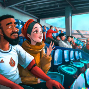 DALL·E 2022-12-21 15.46.23 - a  moroccan's man with his wive watching football in a stadium, d...png